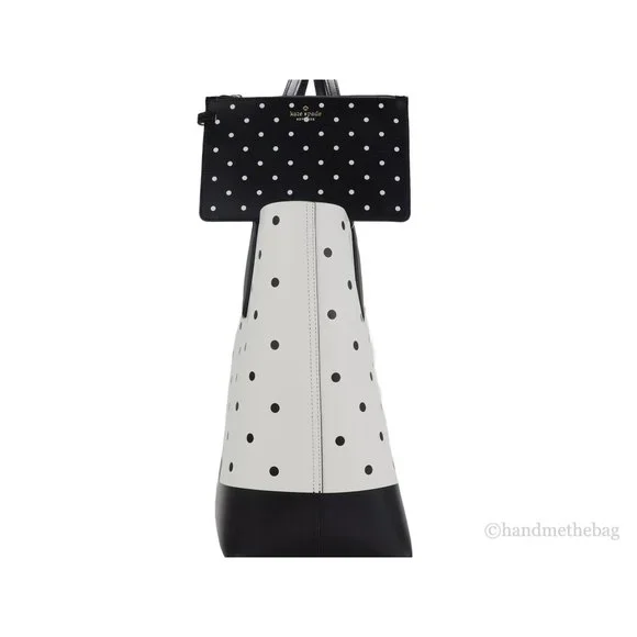 NEW Kate Spade X Disney Minnie Mouse & Figaro Tote Bag White Polka Dot Leather - Picture 10 of 11